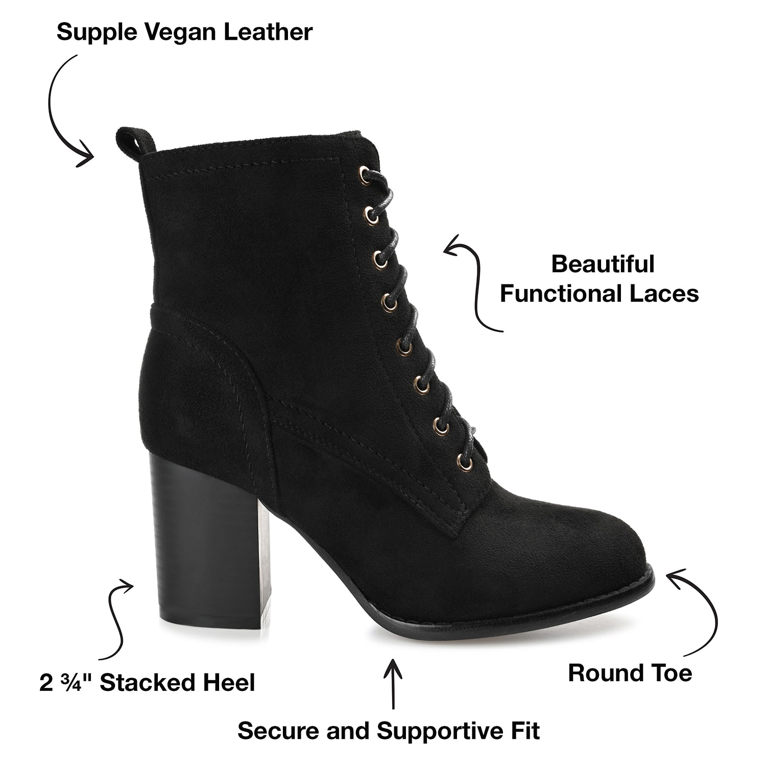 Journee Collection Womens Baylor Stacked Heel Booties