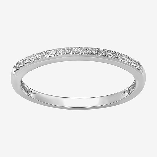 Surrounded by Love Womens Diamond Accent Natural White Diamond Sterling Silver Wedding Band