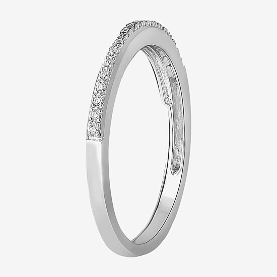 Surrounded by Love Womens Diamond Accent Natural White Diamond Sterling Silver Wedding Band