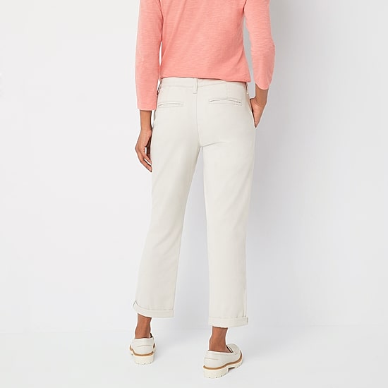 St. John's Bay Women's  Relaxed Fit Girl Friend Chino Pant
