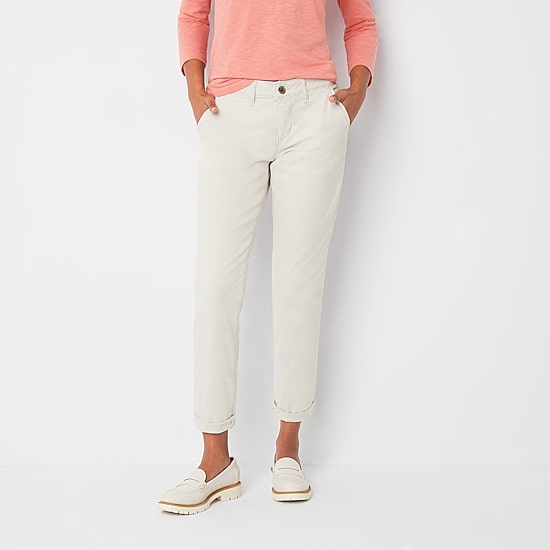 St. John's Bay Women's  Relaxed Fit Girl Friend Chino Pant