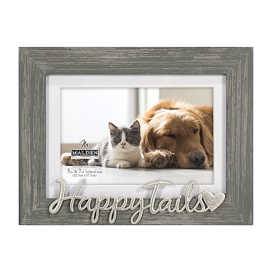 Malden 4x6/5x7 Happy Tails Gray Tabletop Frame