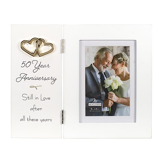 Malden 4x6/5x7 50th Anniversary Bifold Tabletop Frame