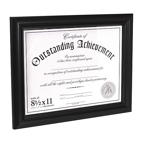 Malden 8.5x11 Black Certificate Wall Frame