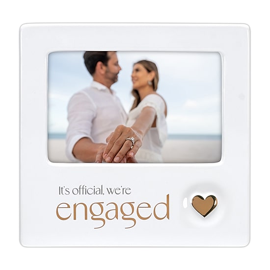 Malden 4x6 We'Re Engaged Ceramic Heart Tabletop Frame