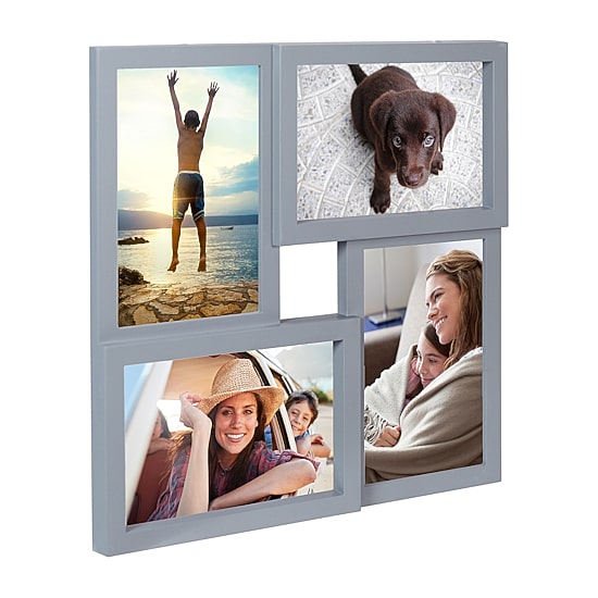 Malden 4-Op 4x6 Gray Square Puzzle Wall Frame