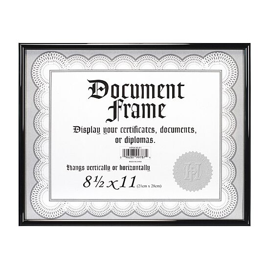 Malden 8.5x11 Metro Black Certificate Tabletop Frame