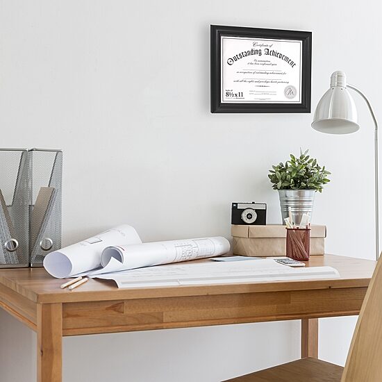 Malden 8.5x11 Metro Black Certificate Tabletop Frame
