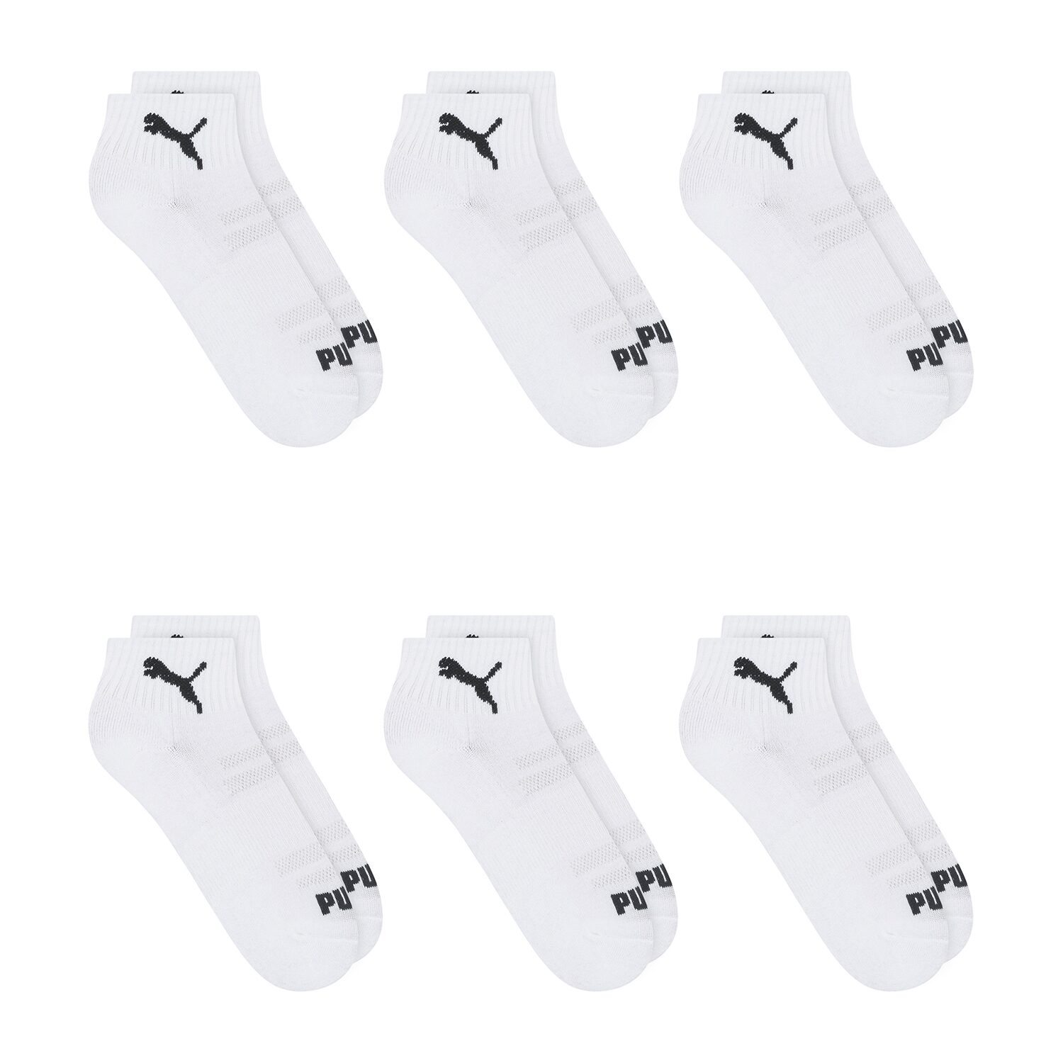 PUMA Sportstyle Training Womens Multi-Pack 6 Pair Quarter Ankle Socks