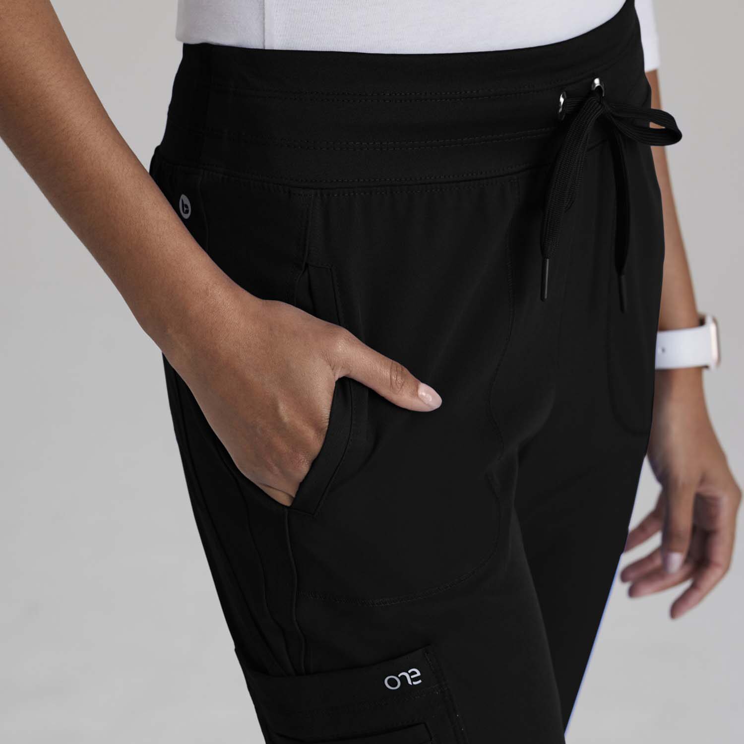 Barco One Bop597 Uplift 5-Pocket Mid-Rise Tapered Leg Womens Plus Tall Moisture Wicking Scrub Pant