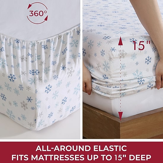 Beatrice Home Fashions Holiday Flannel Sheet Set