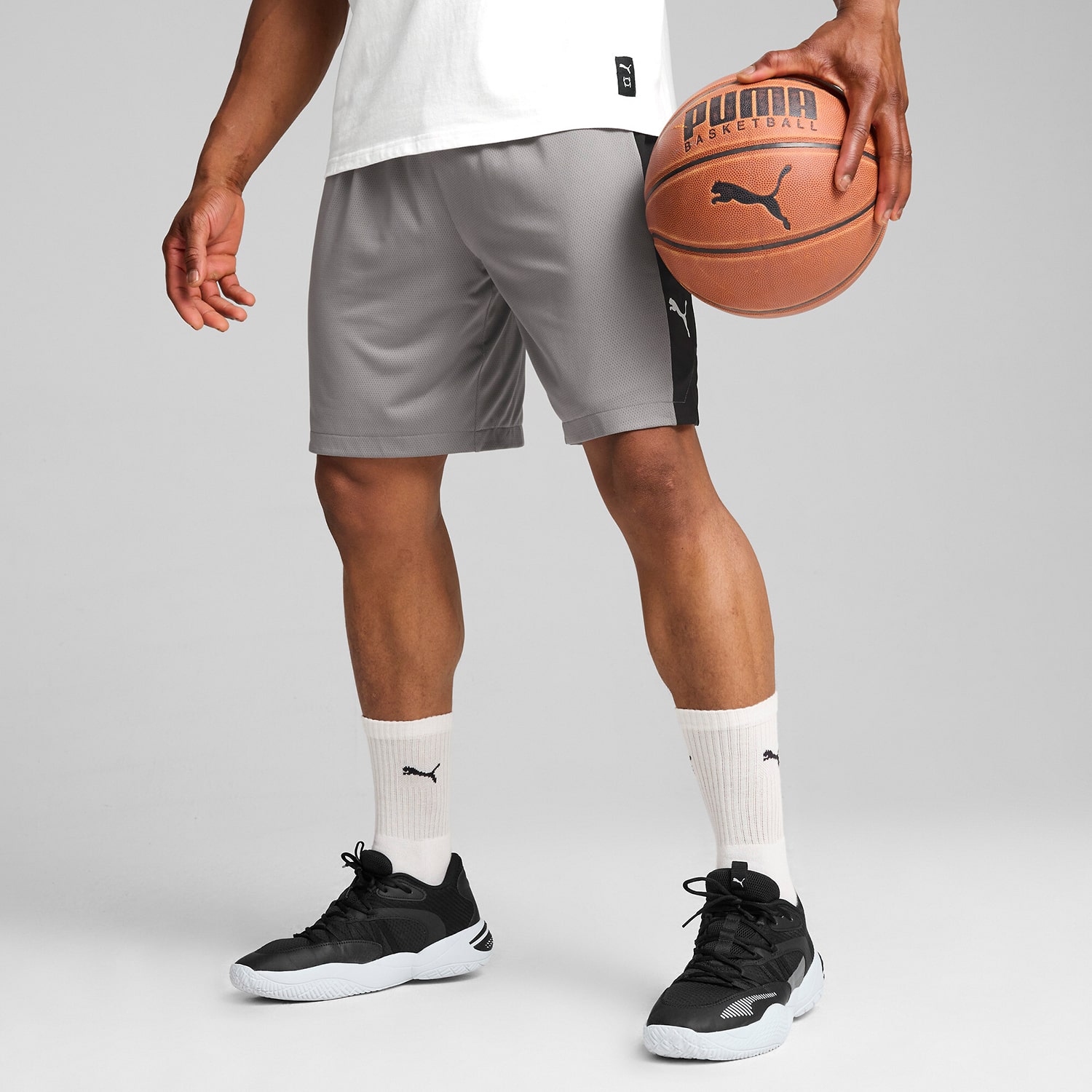 PUMA Mens Moisture Wicking 10" Basketball Short