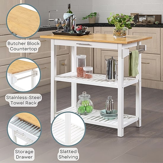 Convenience Concepts Designs2go Wood-Top Kitchen Island