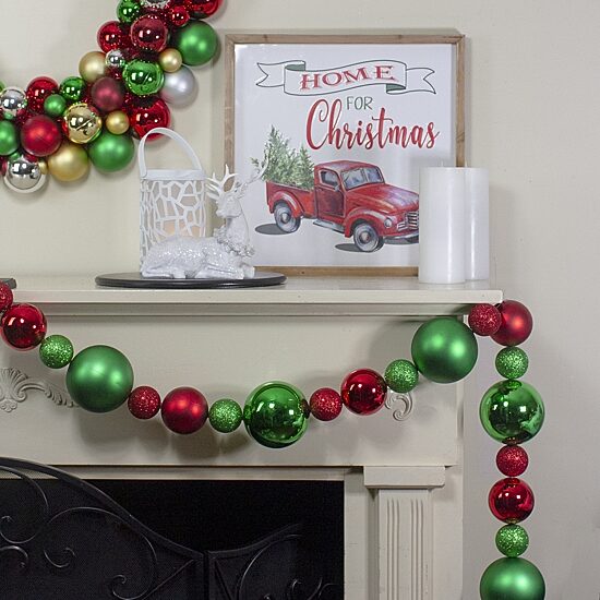 Northlight 3-Finish Shatterproof Ball Christmas Indoor Garland
