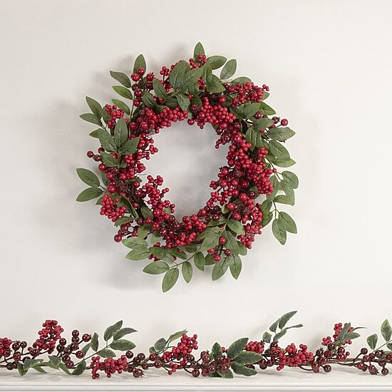 Northlight Lush Berry And Leaf Unlit Wreath