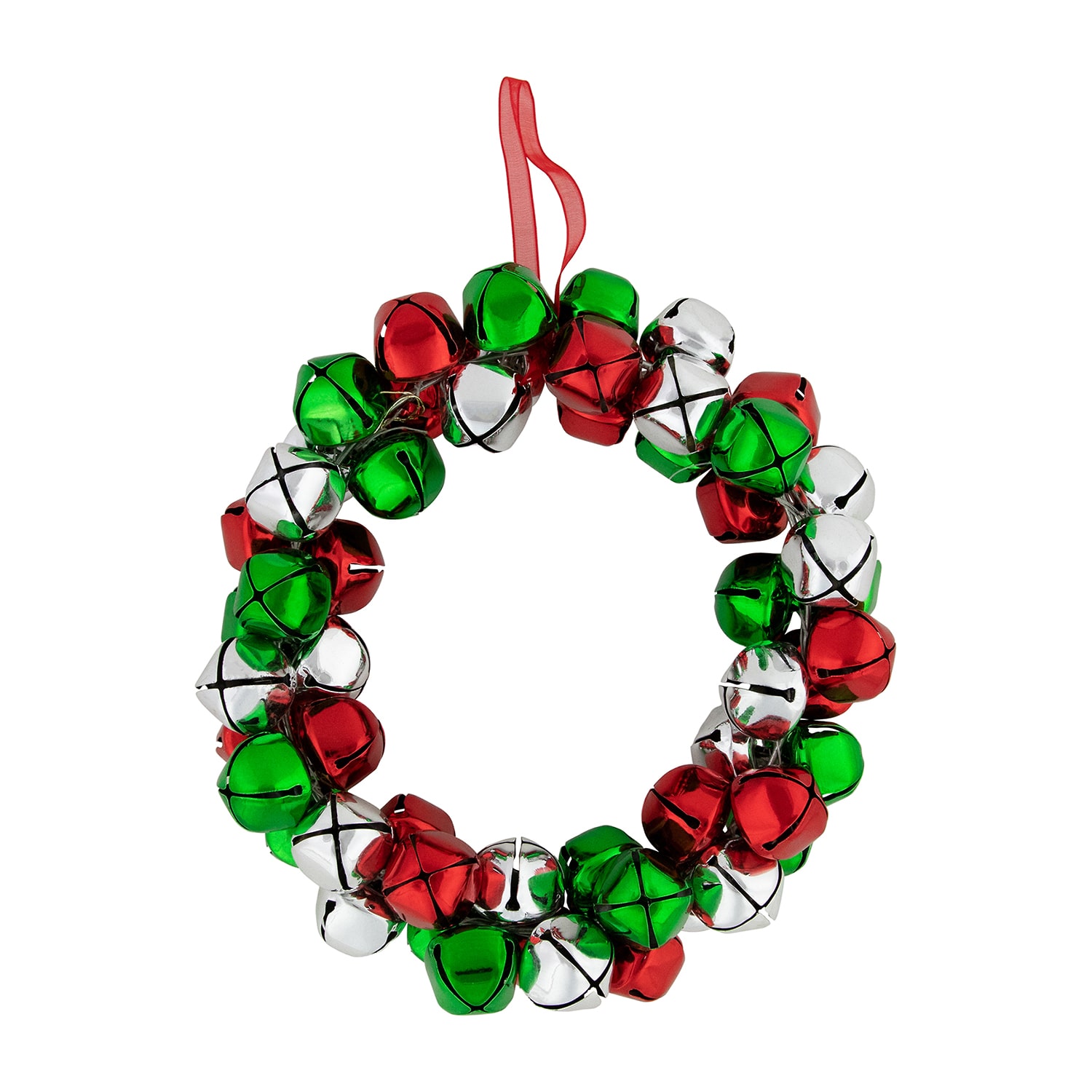 Northlight Red Silver Green Jingle Bell Wreath