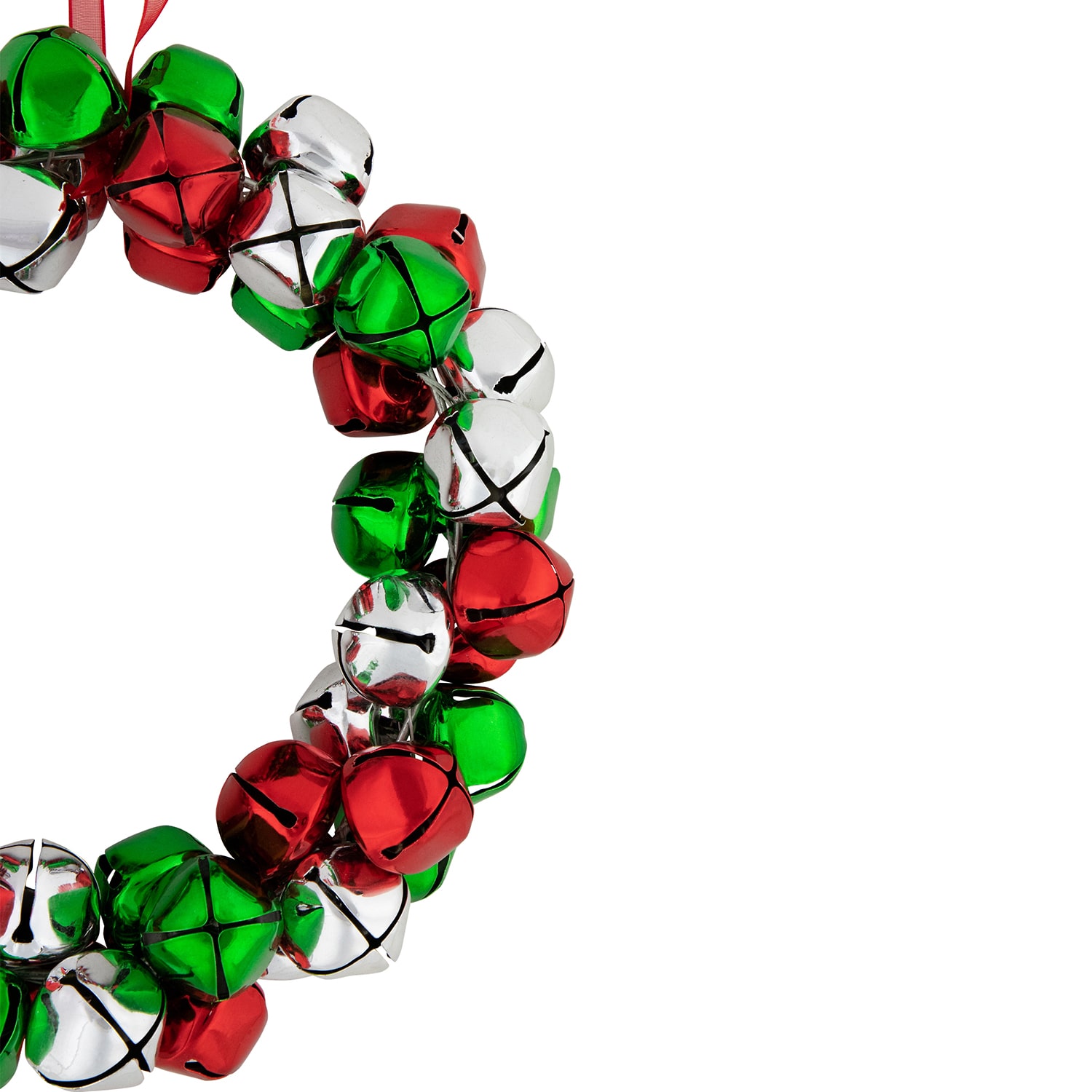 Northlight Red Silver Green Jingle Bell Wreath