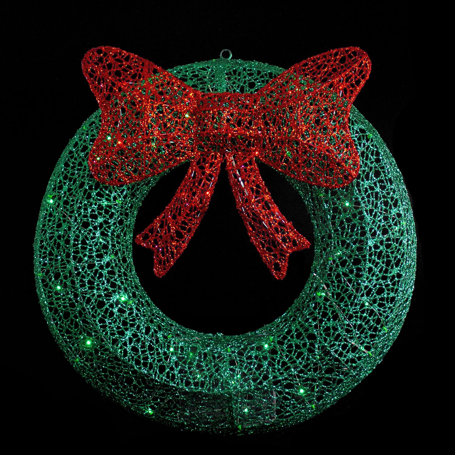 Northlight Green Glitter With Led Lights Pre-Lit Wreath