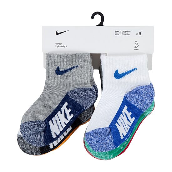 Nike Boys 6 Pair Toddler Quarter Ankle Socks