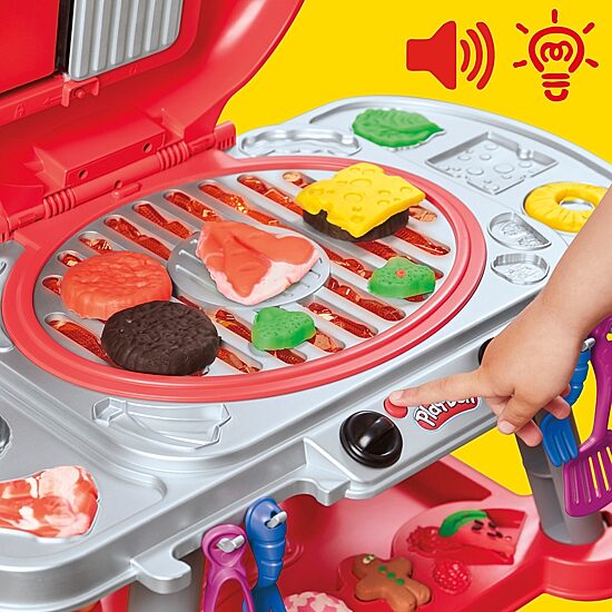 Play-Doh Sizzling Grill Playset Play Kitchen Toys for Kids 3+