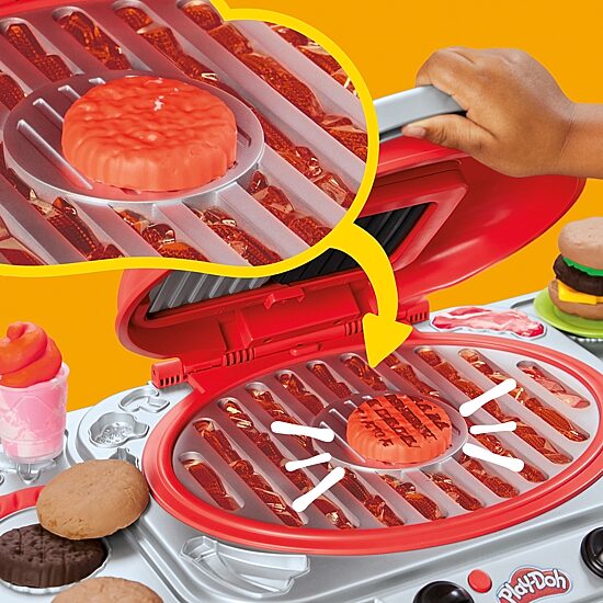 Play-Doh Sizzling Grill Playset Play Kitchen Toys for Kids 3+