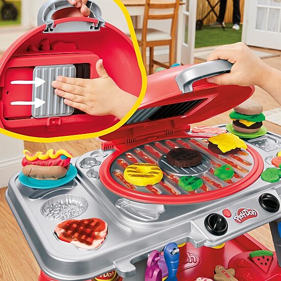 Play-Doh Sizzling Grill Playset Play Kitchen Toys for Kids 3+