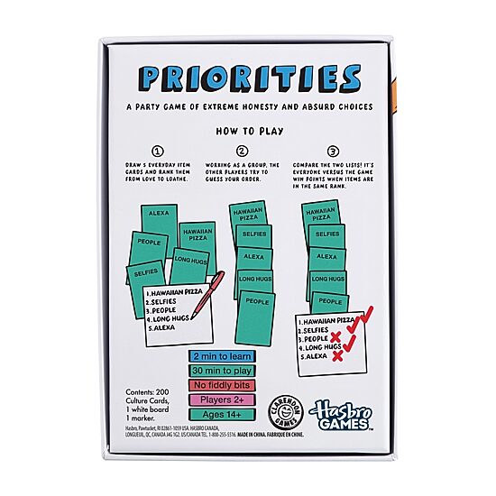 Hasbro Priorities: A Game Of Absurd Choices 100-pc. Card Game