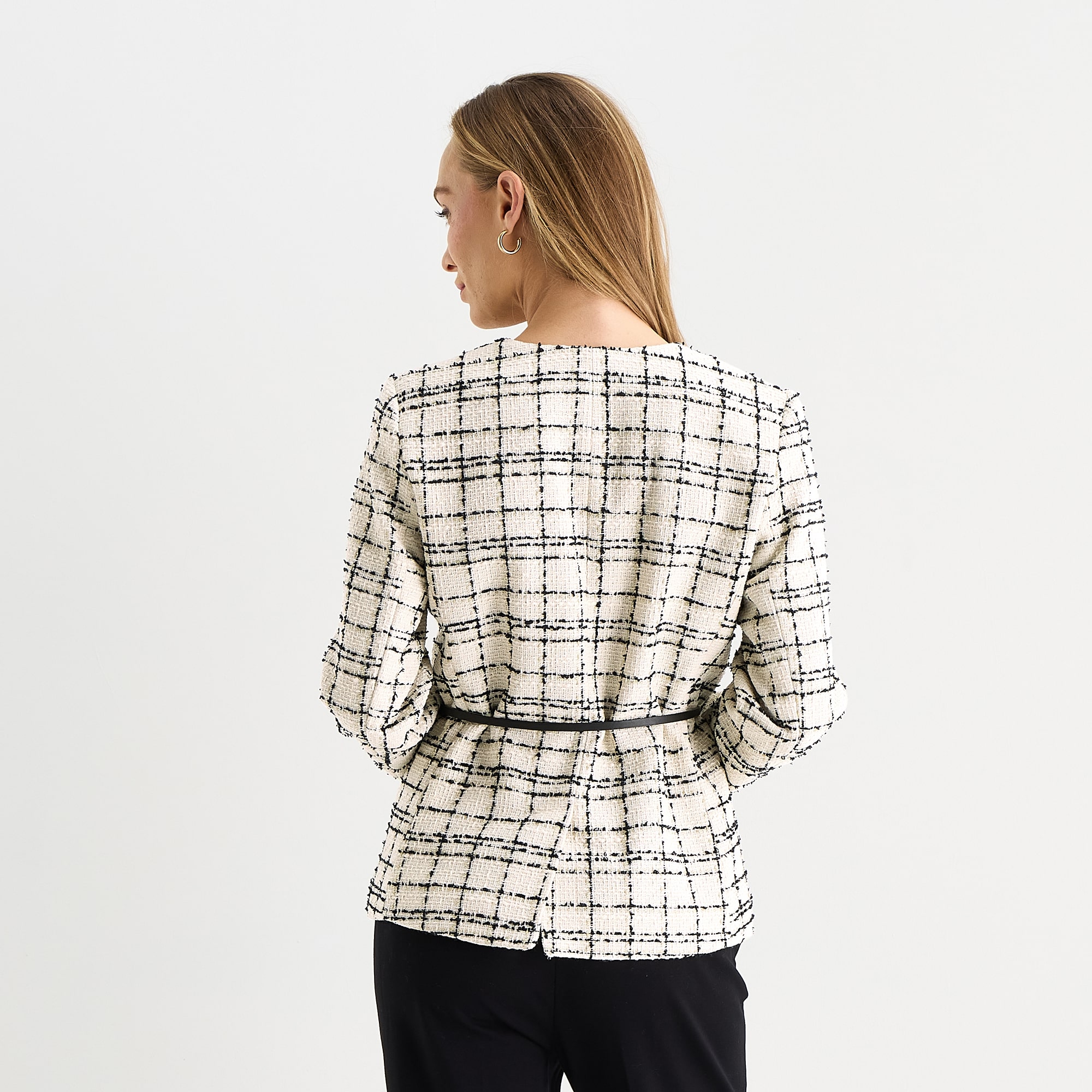 Liz Claiborne Womens Plaid Classic Fit Blazer