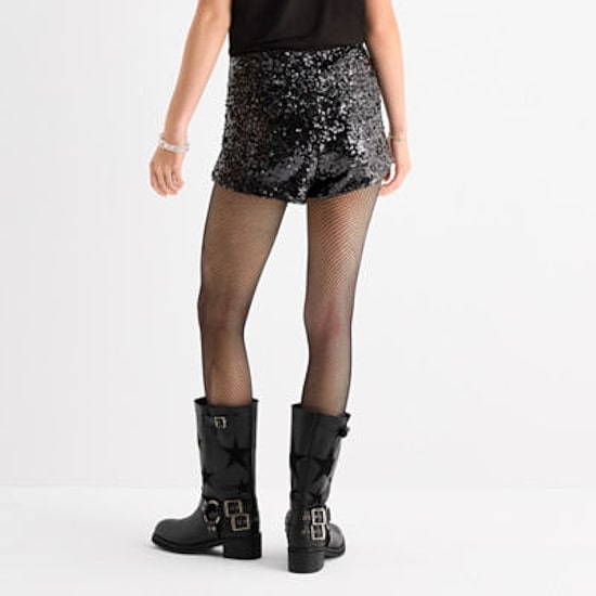 Jingle Ball Womens Mid Rise Juniors Pull-On Short