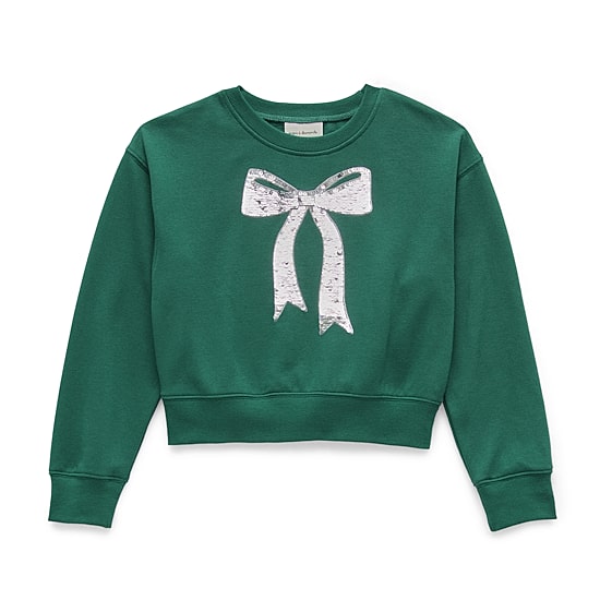 Jingle Ball Girls Round Neck Long Sleeve Sweatshirt