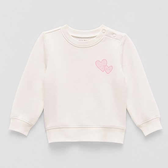 Okie Dokie Baby Girls Round Neck Long Sleeve Sweatshirt