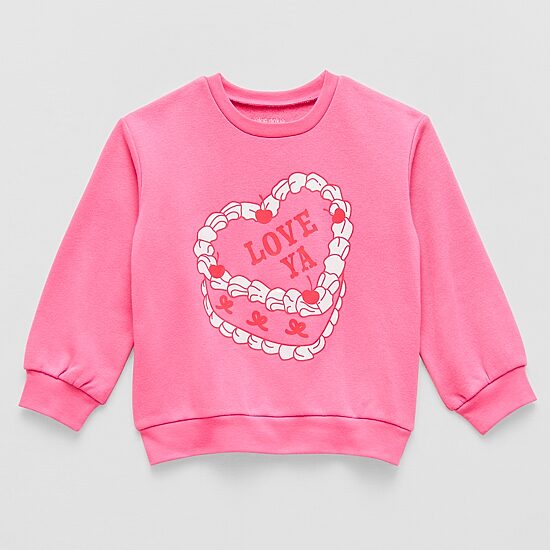Okie Dokie Toddler & Little Girls Crew Neck Long Sleeve Sweatshirt