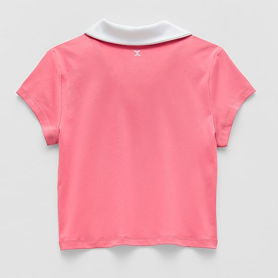 Xersion Little & Big Kid Girls Short Sleeve Regular Fit Stretch Fabric Polo Shirt