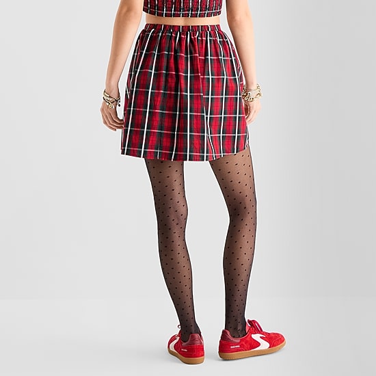 Jingle Ball Womens Juniors Mid Rise Skater Skirt