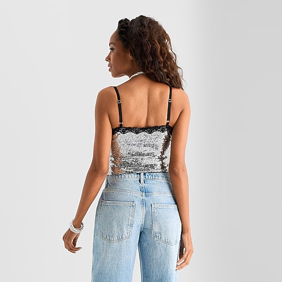 Jingle Ball Womens Sweetheart Neck Sleeveless Camisole