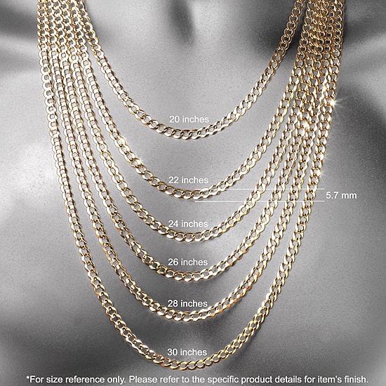 10K Gold 18 - 24 Inch Hollow Rope Chain Necklace