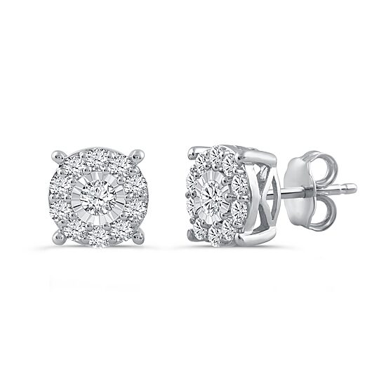 Womens 1 CT. T.W. Natural White Diamond Sterling Silver 2-pc. Jewelry Set