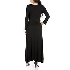jcpenney long sleeve maxi dresses Robbie Bee Women's Plus V Neck Long Sleeve Balloon Maxi Dress | Pink | Plus 24w