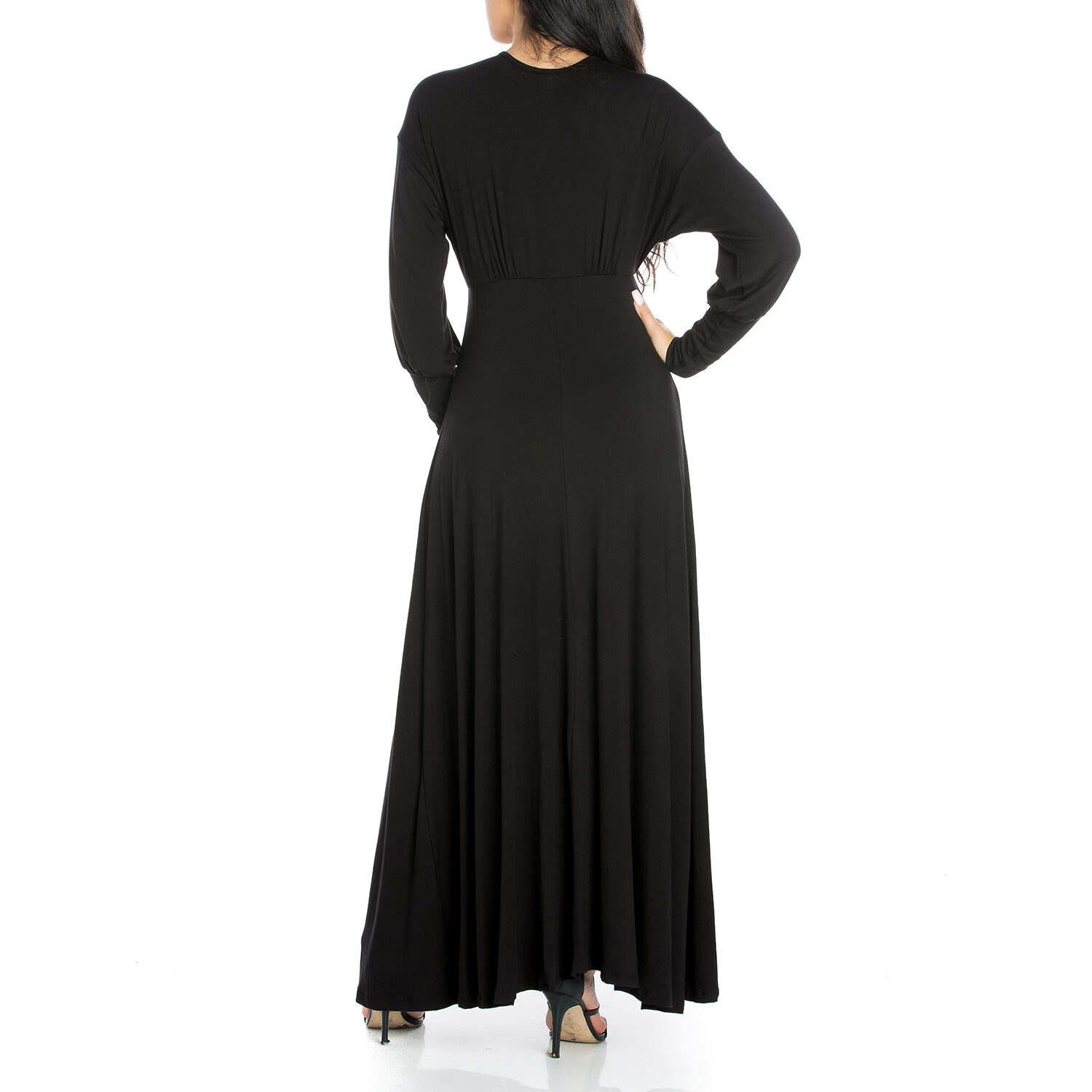 24seven Comfort Apparel Womens Long Sleeve Maxi Dress