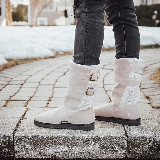 Muk Luks Womens Jean Flat Heel Winter Boots
