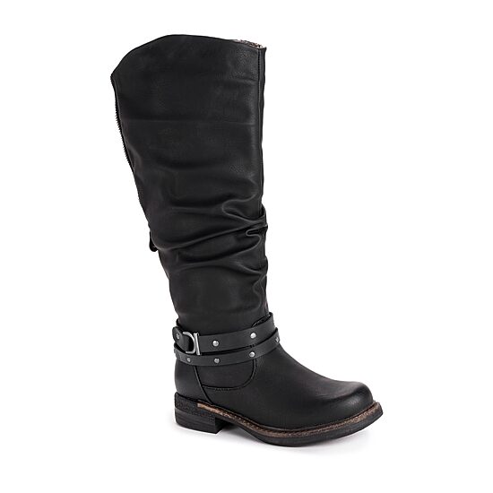 Muk Luks Womens Logger Victoria Stacked Heel Winter Boots