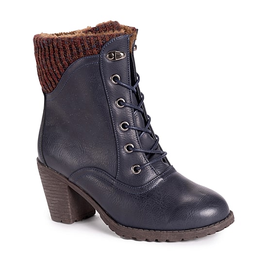 Muk Luks Womens Lacy Lori Stacked Heel Winter Boots