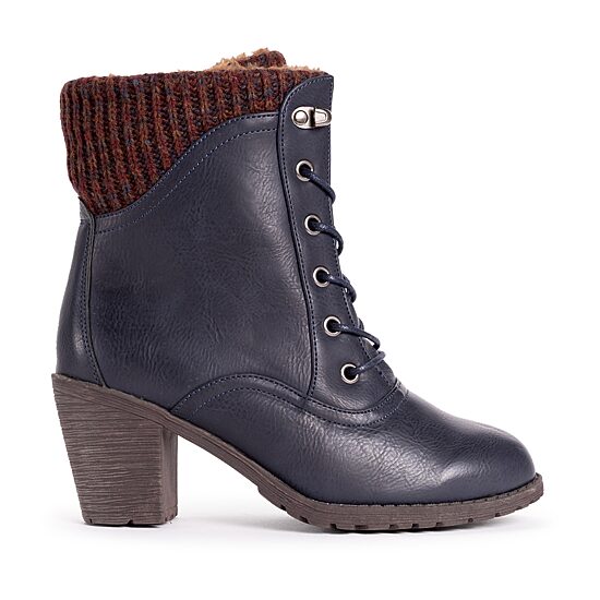 Muk Luks Womens Lacy Lori Stacked Heel Winter Boots