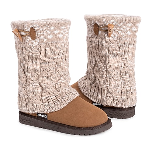 Muk Luks Womens Cheryl Flat Heel Winter Boots In Brown