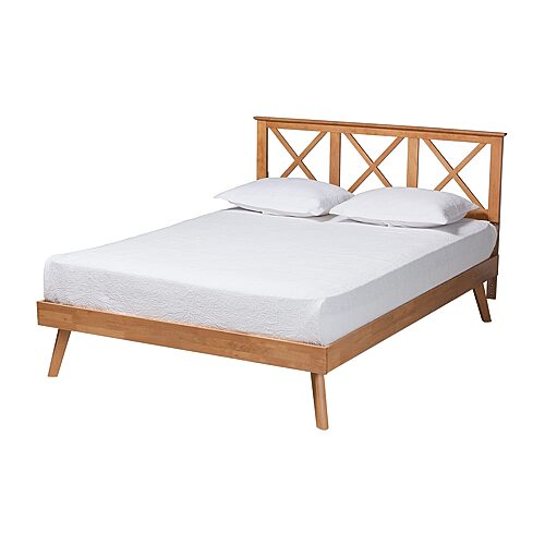SW8219-Rustic Brown-Full Baxton Studio Galvin Modern & Contemporary Brown Finished Wood Full Size Platform Bed