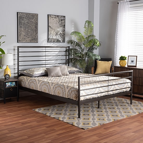 Alva Metal Headboard and Footboard Platform Bed