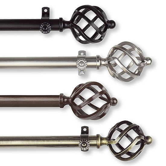 Rod Desyne 13/16" Adjustable Curtain Rod with Twist Finials