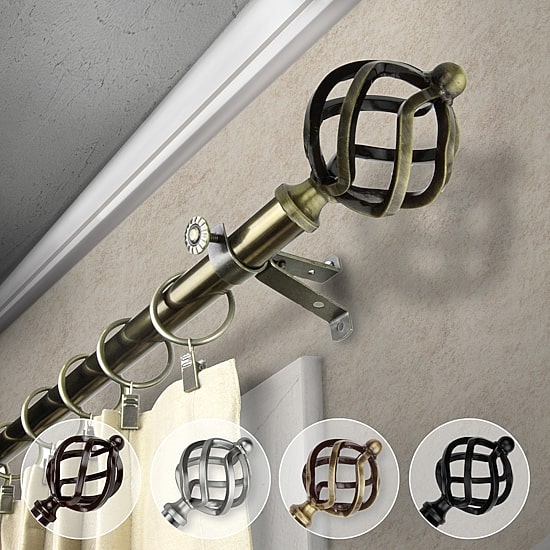 Rod Desyne 13/16" Adjustable Curtain Rod with Twist Finials