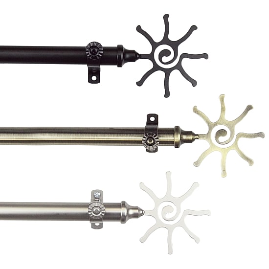 Rod Desyne 13/16" Adjustable Curtain Rod with Sun Finials