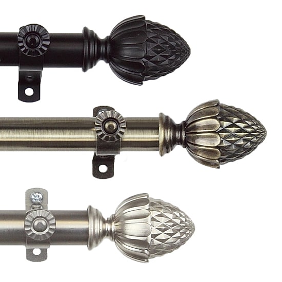 Rod Desyne 13/16" Adjustable Curtain Rod with Acorn Finials